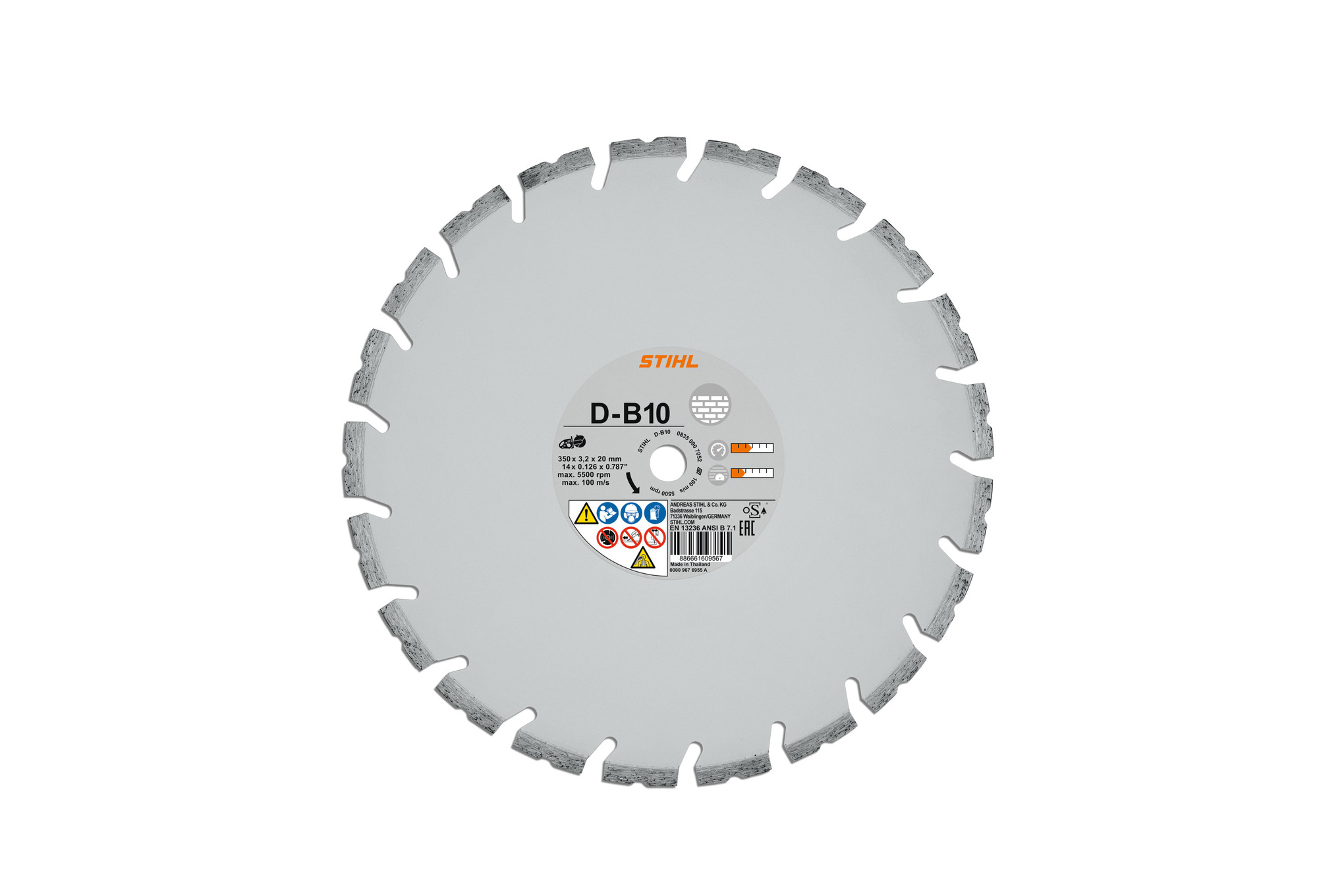 Diamantkappeskive, betong, D-B10, Ø 230 mm/9"