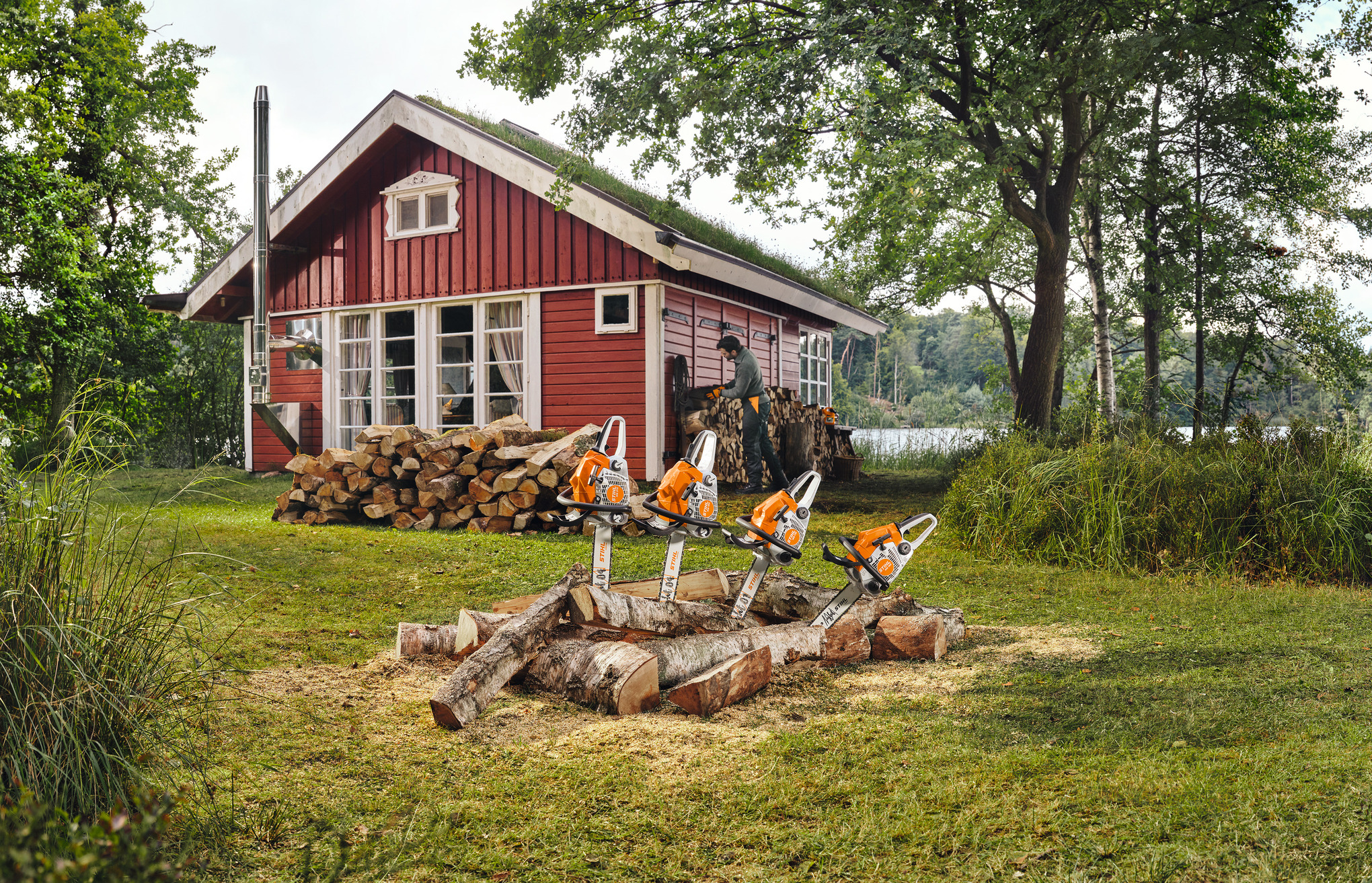 Motorsag i bruk