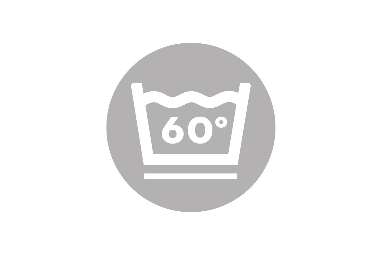 Ikon som viser vaskbar på 60 grader